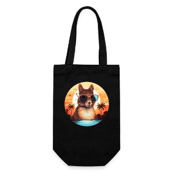 Cool squirrel silhouette at sunset - Gift Bag for Bottles - black - Front