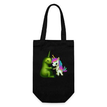 Friends from other worlds: Alien meets unicorn - Gift Bag for Bottles - black - Front