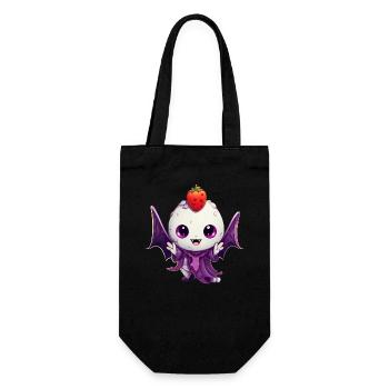 Kawaii vampire marshmallow meets strawberry - Gift Bag for Bottles - black - Front