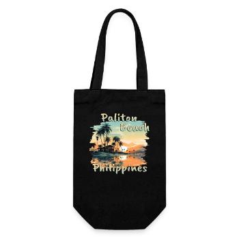 Philippines Paliton Beach Sunset Grunge - Gift Bag for Bottles - black - Front