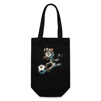 Zebra Footballer - Élégant sur le terrain de football. - Sac à bouteille - noir - Devant