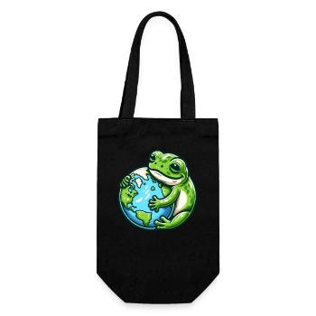 La grenouille embrasse la Terre : Jour de la Terre - Sac à bouteille - noir - Devant