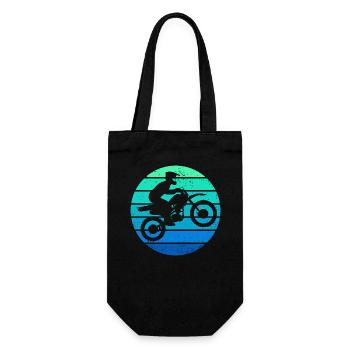 Motocross Supermoto Motorrad Motorsport - Geschenkbeutel für Flaschen - Schwarz - Vorne