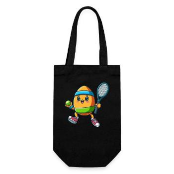 Easter Egg Tennis, Tennis Player Easter Festival - Gift Bag for Bottles - black - Front
