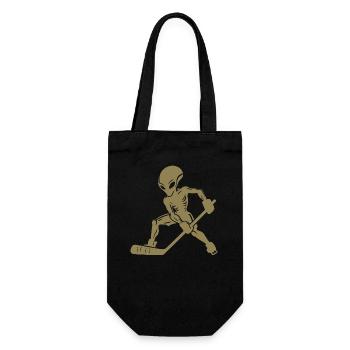 Alien Joueur De Hockey Sur Glace Silhouette Minimaliste - Sac à bouteille - noir - Devant