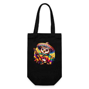 Cinco de Mayo Owl Guitarist - Gift Bag for Bottles - black - Front