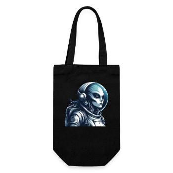 Alien Astronaut Space Exploration - Gift Bag for Bottles - black - Front
