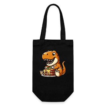 T-Rex Dinosaurier Lasagne Liebhaber Italienisch - Geschenkbeutel für Flaschen - Schwarz - Vorne