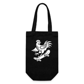Chicken Rooster Hen Skater Silhouette Minimalist - Gift Bag for Bottles - black - Front