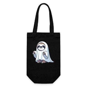 Mignon Halloween paresseux fantôme dessin animé fantôme - Sac à bouteille - noir - Devant