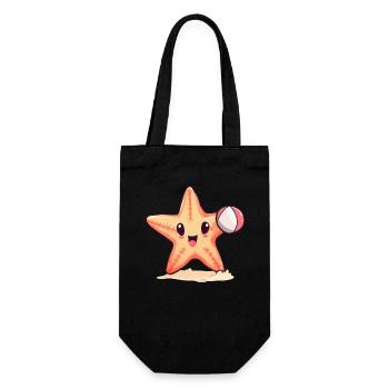 Starfish playing volleyball - Gift Bag for Bottles - black - Front