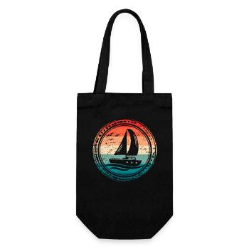 Voile Voilier Vintage Captain Sailor - Sac à bouteille - noir - Devant