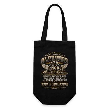 Oldtimer Baujahr 1980 Jahrgang Geburtstag Geschenk - Geschenkbeutel für Flaschen - Schwarz - Vorne