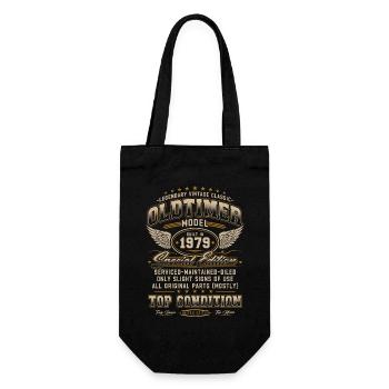 Oldtimer Baujahr 1979 Jahrgang Geburtstag Geschenk - Geschenkbeutel für Flaschen - Schwarz - Vorne