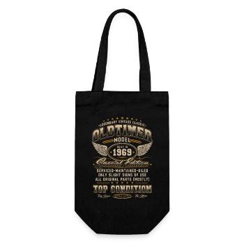 Oldtimer Baujahr 1969 Jahrgang Geburtstag Geschenk - Geschenkbeutel für Flaschen - Schwarz - Vorne