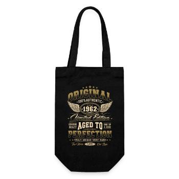 Original 1962 Vintage Born Birthday Gift - Gift Bag for Bottles - black - Front