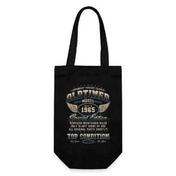 Oldtimer Baujahr 1965 Jahrgang Geburtstag Geschenk - Geschenkbeutel für Flaschen - Schwarz - Vorne
