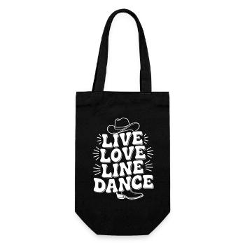 Live Love Line Dance Linedance Spass am Tanzen - Geschenkbeutel für Flaschen - Schwarz - Vorne