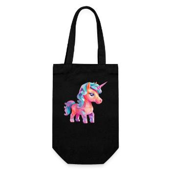 Unicorn Modern Polygon Design - Geschenkbeutel für Flaschen - Schwarz - Vorne
