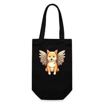 Shiba Inu Angel - Design avec ailes - Sac à bouteille - noir - Devant