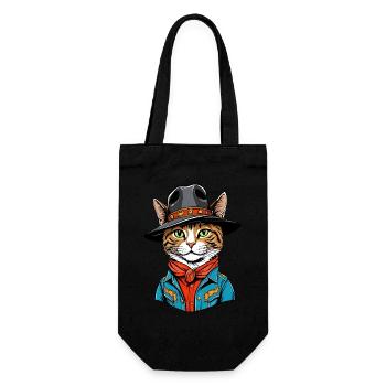 Chat mignon cow-boy - Sac à bouteille - noir - Devant