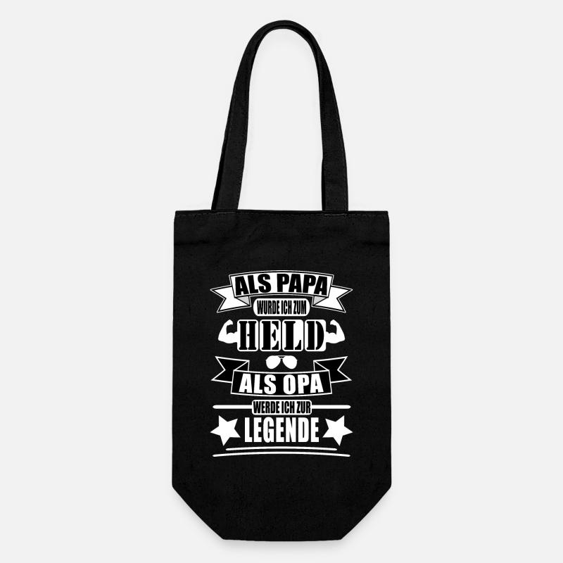 Opa vom Held zur Legende - Geschenkbeutel für Flaschen - Schwarz