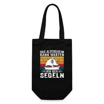 das altersheim kann warten ich geh segeln - Geschenkbeutel für Flaschen - Schwarz - Vorne
