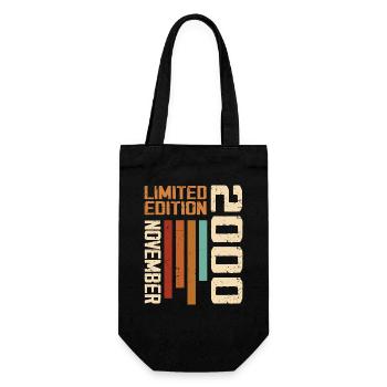 2000 November Birthday gift. November 2000 - Gift Bag for Bottles - black - Front