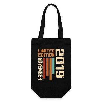 2019 November Birthday gift. November 2019 - Gift Bag for Bottles - black - Front