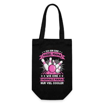 Kegeln Kegler Kegel Mama Kegelbahn Kegeltour - Geschenkbeutel für Flaschen - Schwarz - Vorne