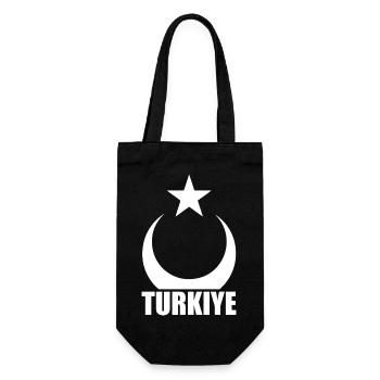 Türkei Flagge - Geschenkbeutel für Flaschen - Schwarz - Vorne