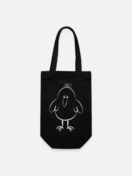 Kleiner Spatz - Geschenkbeutel für Flaschen - Schwarz