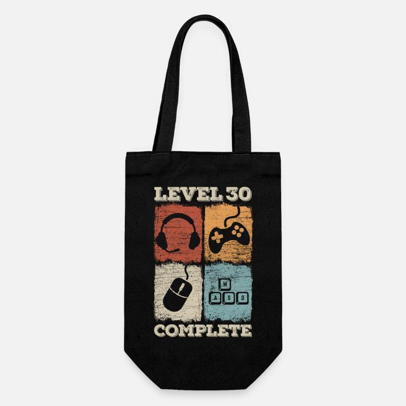30. Geburtstag Level Complete Gaming - Geschenkbeutel für Flaschen - Schwarz