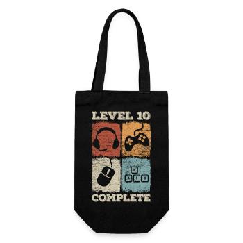 10. Geburtstag Level Complete Gaming - Geschenkbeutel für Flaschen - Schwarz - Vorne