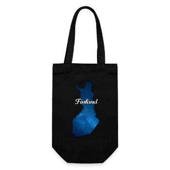 Karte von Finnland Finnland Finnland - Geschenkbeutel für Flaschen - Schwarz - Vorne