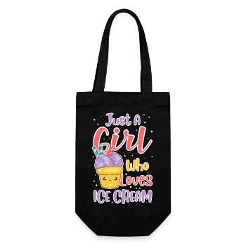 Girl Who Loves Ice Cream - Geschenkbeutel für Flaschen - Schwarz - Vorne