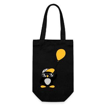 Balloon cool penguin cap - Gift Bag for Bottles - black - Front