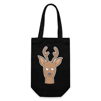Rehbock - Geschenkbeutel für Flaschen - Schwarz - Vorne