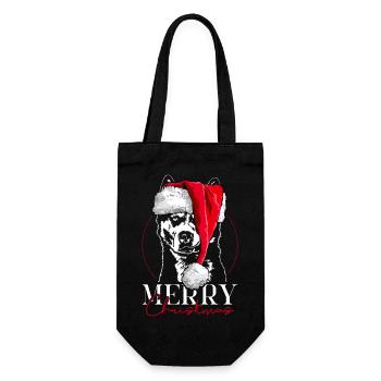 Père Noël SIBERIAN HUSKY Joyeux Noël Chien Wilsigns - Sac à bouteille - noir - Devant