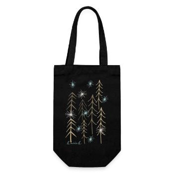 Minimal Magic Forest - Gift Bag for Bottles - black - Front