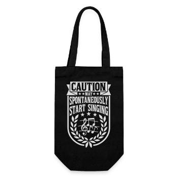 may spontaneously start singing - Gift Bag for Bottles - black - Front