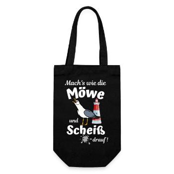 Mach's wie die Möwe und Scheiß drauf - Ostsee Fun - Geschenkbeutel für Flaschen - Schwarz - Vorne
