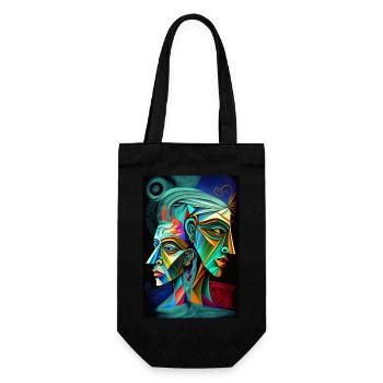 Metamorohosis of two individual faces - Gift Bag for Bottles - black - Front