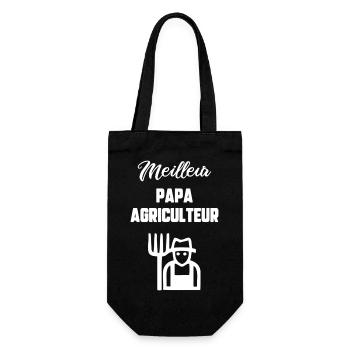Meilleur papa agriculteur - Sac à bouteille - noir - Devant