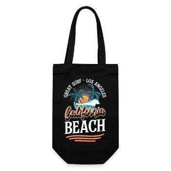 Summer Wave Surfing - Gift Bag for Bottles - black - Front