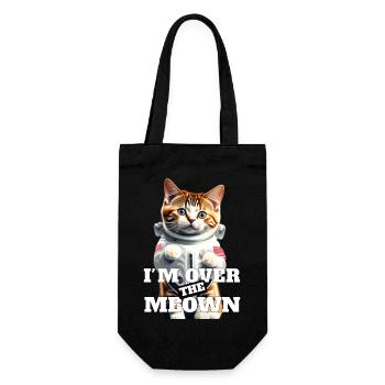 Ich bin über die Meown-Katze im Raumanzug - Geschenkbeutel für Flaschen - Schwarz - Vorne