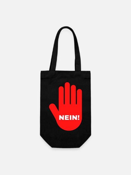 hand rot stop nein halt - Geschenkbeutel für Flaschen - Schwarz
