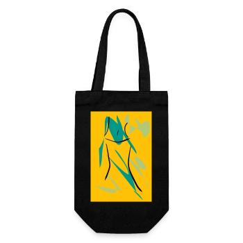 Abstraktes Design mit einer Form - Geschenkbeutel für Flaschen - Schwarz - Vorne