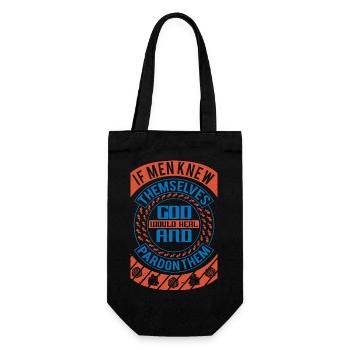 IF MEN KNEW THEM SALVES GOD AND PARDON THEM - Gift Bag for Bottles - black - Front