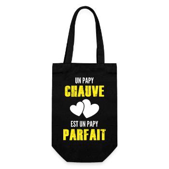 un papy chauve est un papy parfait / grand-père - Sac à bouteille - noir - Devant